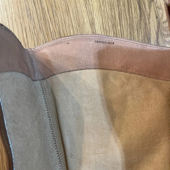 Corso Como Cognac Hidden Low Wedge Almond Toe Leather Boot Size 8.5 - Picture 12 of 13